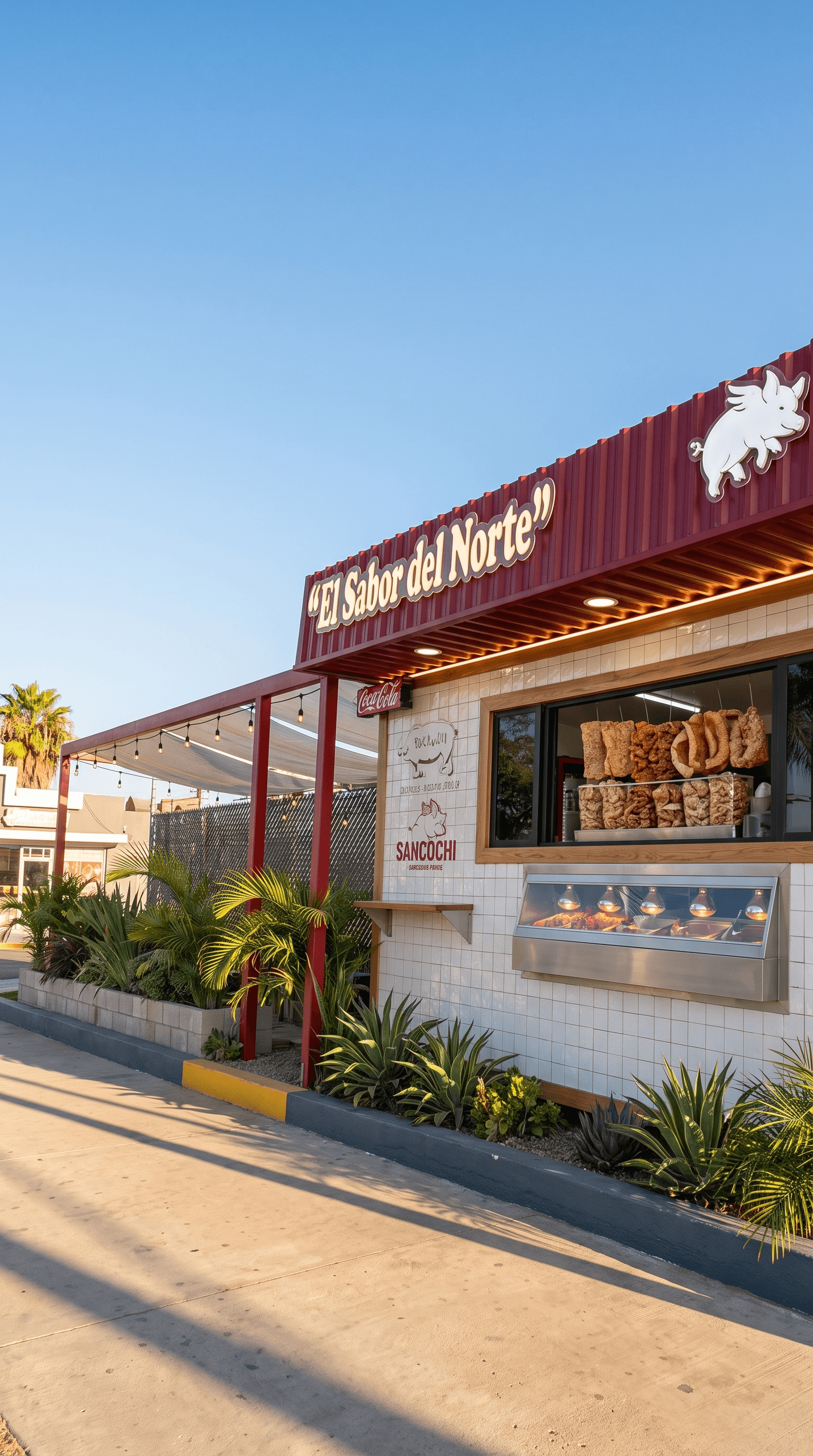 Fachada Sancochi Hipódromo — kiosk con letrero El Sabor del Norte